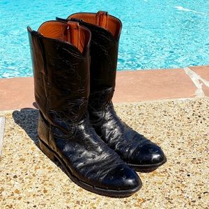 Lucchese Men's Black Full Quill Ostrich
